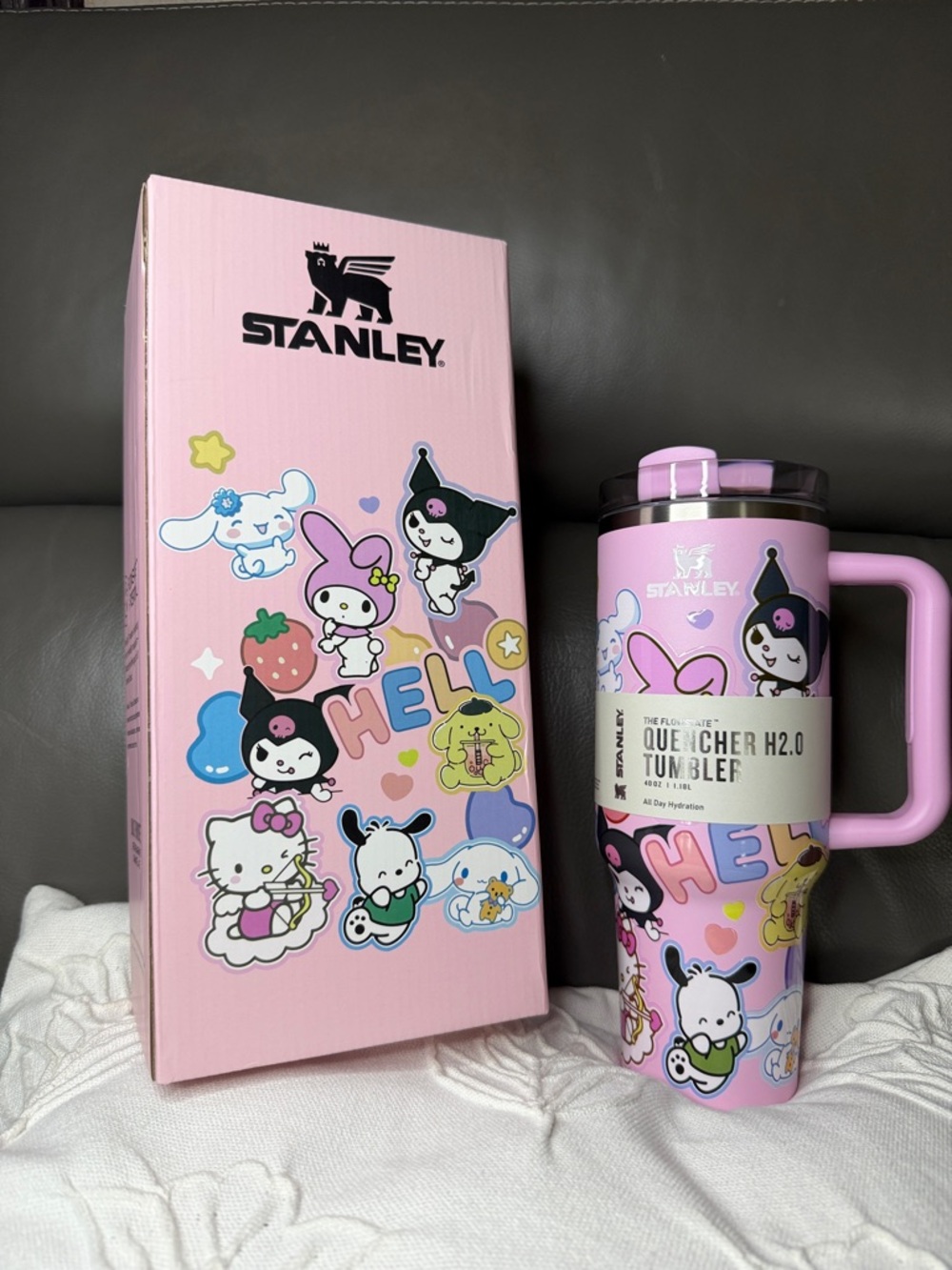 Stanley Pink Sanrio Character Quencher Travel Tumbler with Handle